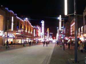 strolling downtown at night, Vancouver