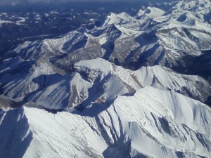 flying over the Rockies