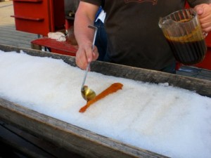 Maple Syrup popsicles in the making
